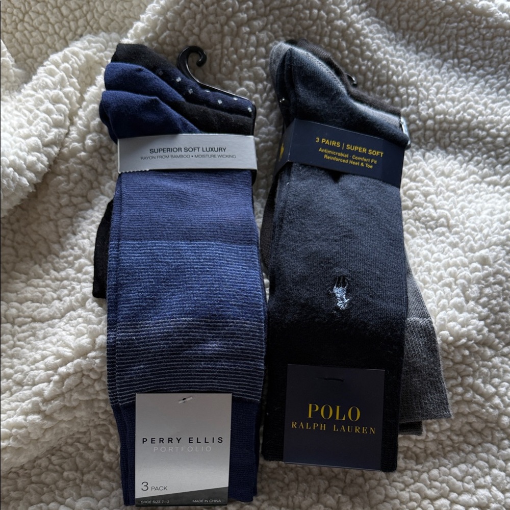 Polo Ralph Lauren & Perry Ellis Men's Dress Socks
